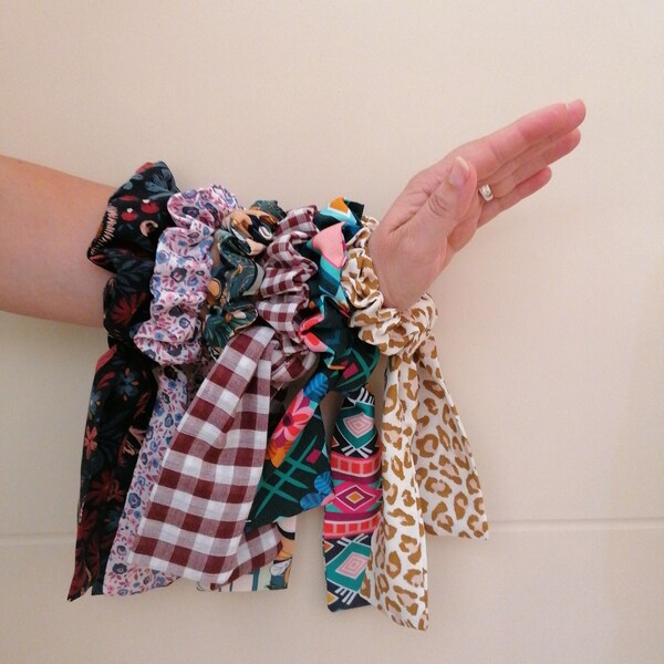 Foulchie, chouchou,foulard,scrunchie, accessoire cheveux, queue de cheval,