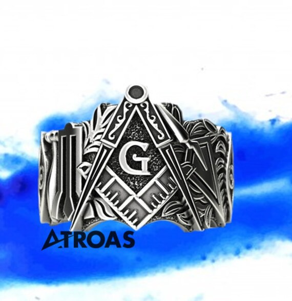 Mason Ring, Silver Masonic Ring, Master Mason Jewe