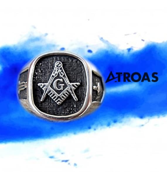 Mason Ring, Silver Masonic Ring, Master Mason Jewe