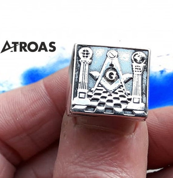 Mason Ring, Silver Masonic Ring, Master Mason Jewe