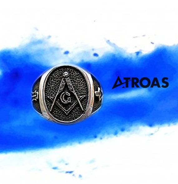 Mason Ring, Silver Masonic Ring, Master Mason Jewe