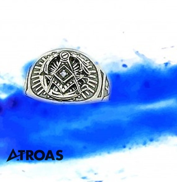 Mason Ring, Silver Masonic Ring, Master Mason Jewe