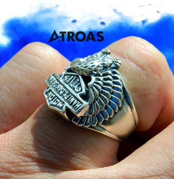 Vintage Harley Davidson Sterling silver ring , MC,