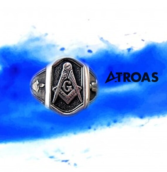 Mason Ring, Silver Masonic Ring, Master Mason Jewe
