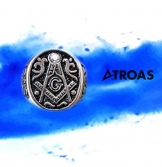 Mason Ring, Silver Masonic Ring, Master Mason Jewe