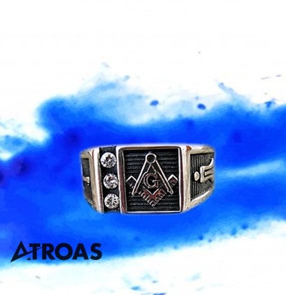 Mason Ring, Silver Masonic Ring, Master Mason Jewe