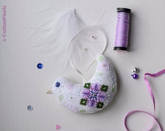 Spring Bird 3D Decoration Cross Stitch Digital Pattern (PDF)