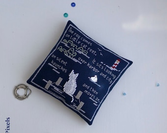 Fog Cat Decoration Cross Stitch and Beads Digital Pattern (PDF)