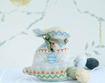 Easter Bunny Sampler Pincushion Cross Stitch Digital Pattern PDF