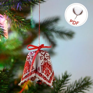 Winter Bell 3D Christmas Decoration Cross Stitch Digital Pattern (PDF)