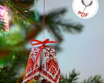 Winter Bell 3D Christmas Decoration Cross Stitch Digital Pattern (PDF)