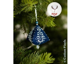 Teardrop ‘Bells’ 3D Christmas Tree Ornament Cross Stitch Digital Pattern (PDF)