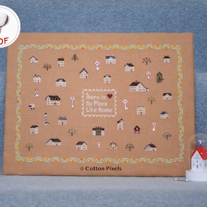 House Sampler Cross Stitch Digital Pattern (PDF)