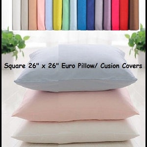 Continental Euro Square Pillows Pair 65cm x 65cm 26 x 26 Luxury Hotel  Quality