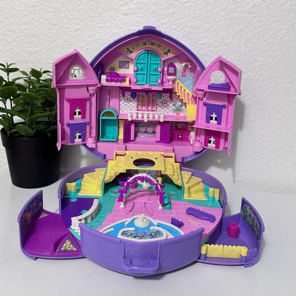 Vintage Polly Pocket Hjärthus • 1994 Bluebird Toys Kompakt Lekset