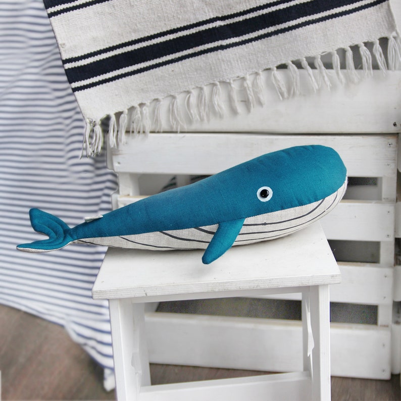Stuffed Toy Stuffed Whale Toy Animal Toy Soft Toy Whale Whale Nursery Linen Toy. Blue Whale Ocean Nursery Nautical Nursery