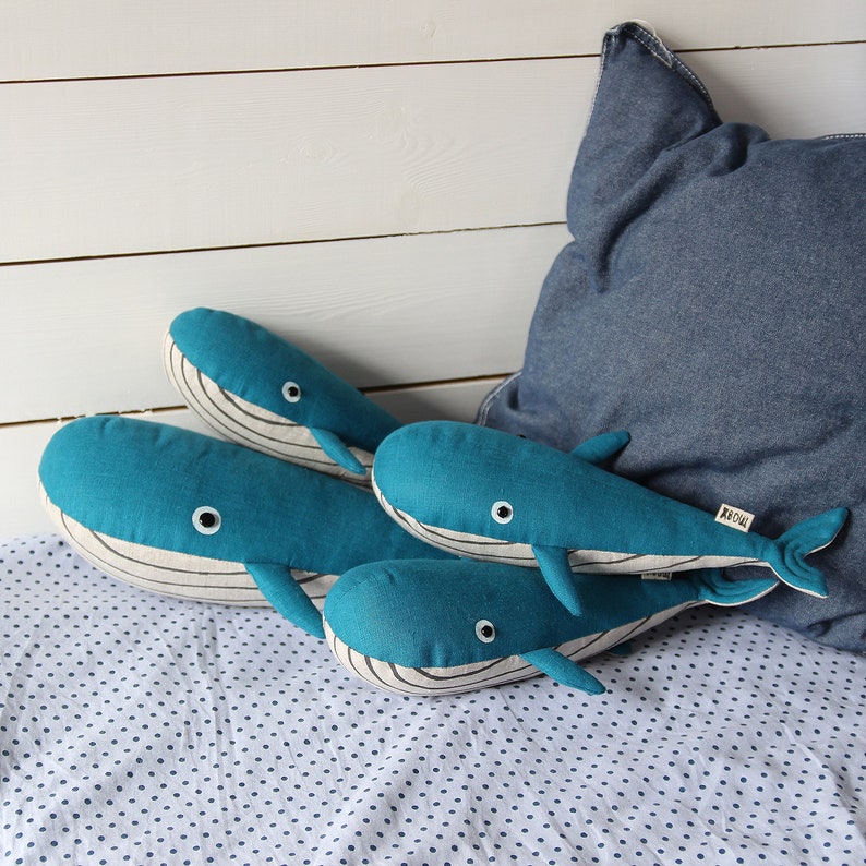 Stuffed Toy Stuffed Whale Toy Animal Toy Soft Toy Whale Whale Nursery Linen Toy. Blue Whale Ocean Nursery Nautical Nursery