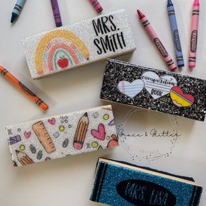 Personalisierter Glitzer Whiteboard Radiergummi | Kreidetafel Radiergummi | Geschenk für Lehrer | Personalisierte Lehrer Geschenk | Geschenk für einen Lehrer