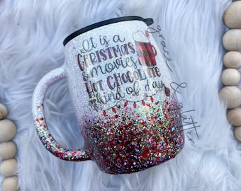 Christmas Movies Mug | Holiday Mug | Hot Chocolate Mug | Winter Tumbler | Holiday Tumbler | Gift For her | Christmas Tumbler