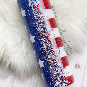 Patriotic Tumbler | USA Tumbler | American Flag Tumbler | Red, White, and Blue Tumbler | Gift for her