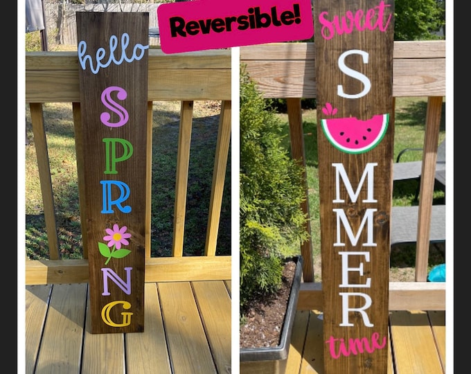 Reversible Porch Sign Spring Porch Sign Summer Porch Sign Spring Decor ...