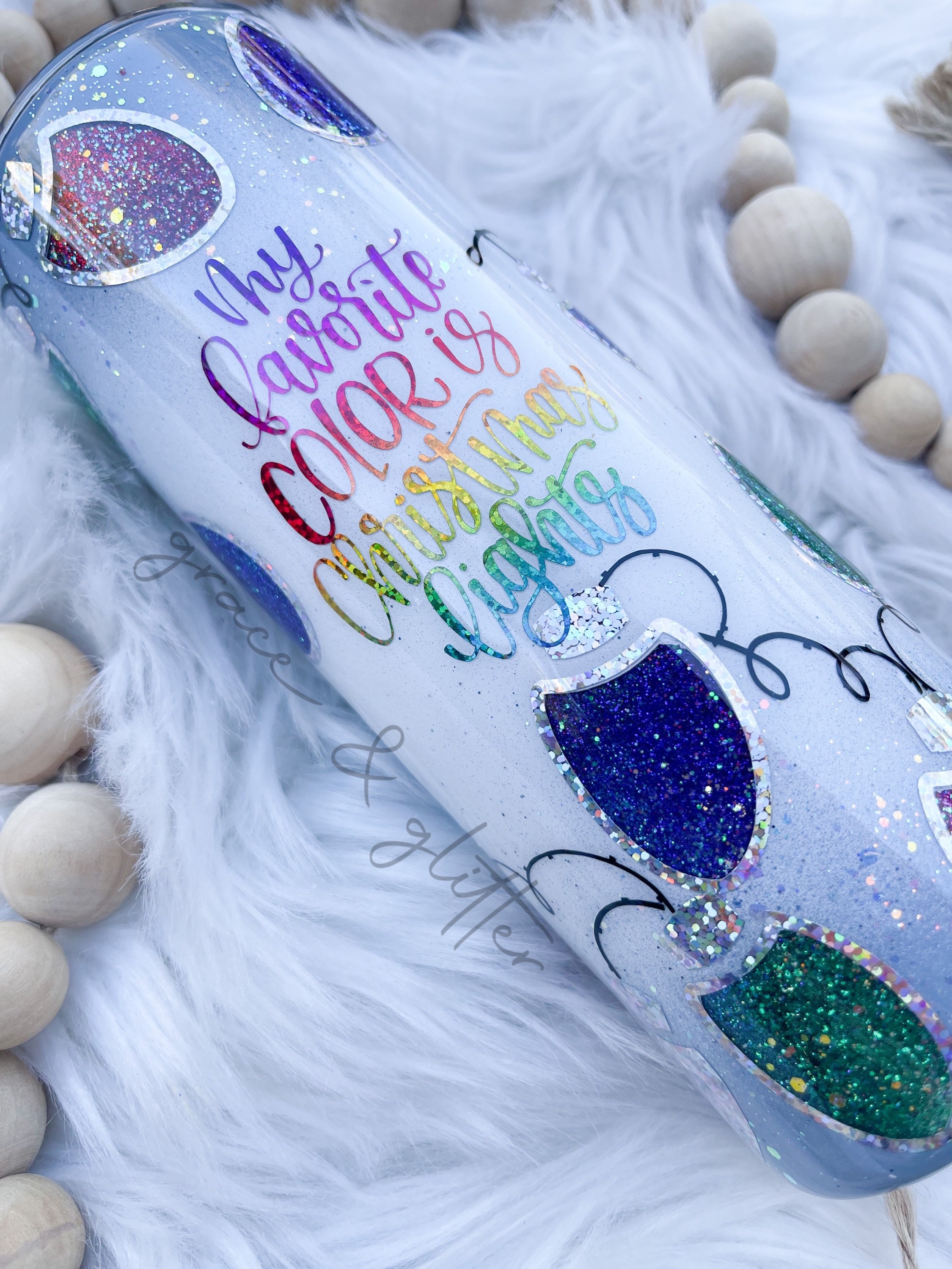 My Favorite Color is Christmas Lights Christmas Tumbler Etsy