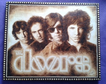 The DOORS. Pyrography painting. Pyrography. 40 x 48.5 cm