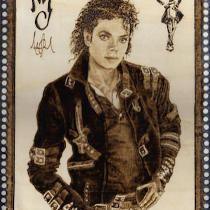 Michael Jackson Pyrography Painting