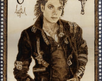 Michael Jackson Pyrography Painting