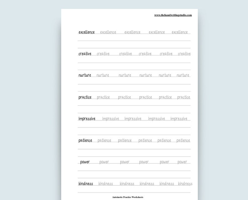 digital worksheets lowercase and uppercase printables instant download antoinette handwriting practice sheets dexis iberica paper paper party supplies
