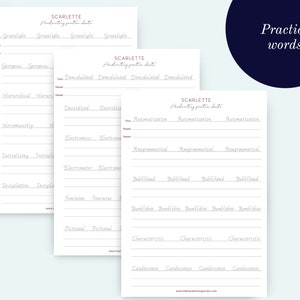 SCARLETTE Handwriting Practice sheets, Lowercase, Uppercase and Number guides image 4
