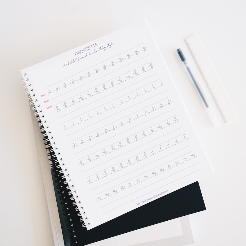 85 pages georgette handwriting worksheets bullet journal