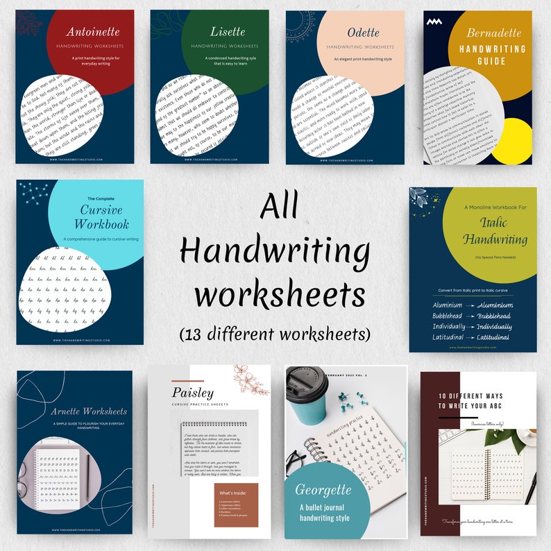 All Handwriting Worksheets in This Shop Plus an Additional Nicolette