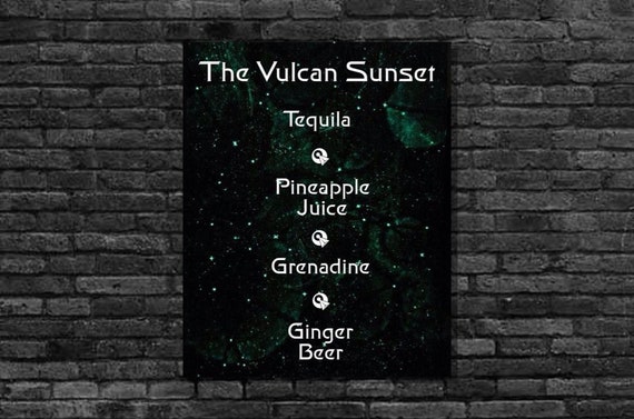 Star Trek Cocktail Menu Sci Fi Wedding Decor Star Trek Etsy