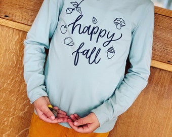 happy fall - Plott / Bügelbild für Kinder