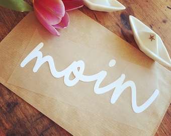 Plott Bügelbild lettering Moin