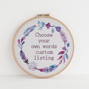 Digitally Delivered Custom cross stitch pattern 110 Choose your own words, sarcasm Lyrics funny cross stitch xstitch pattern image 1