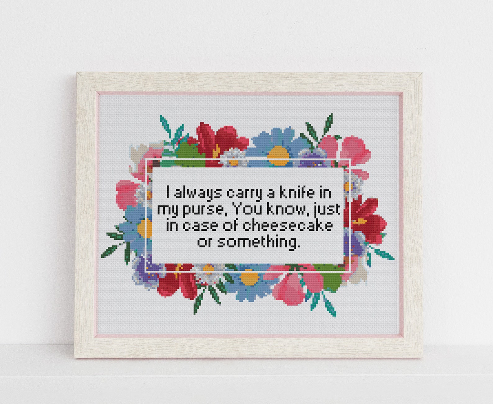 I Always Carry a Knife in My Purse Just in Case of Cake Cross Etsy UK