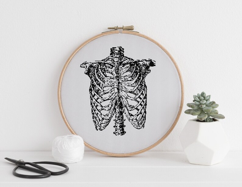 Spine and Rib Cage Cross Stitch Pattern Counted X Stitch Etsy