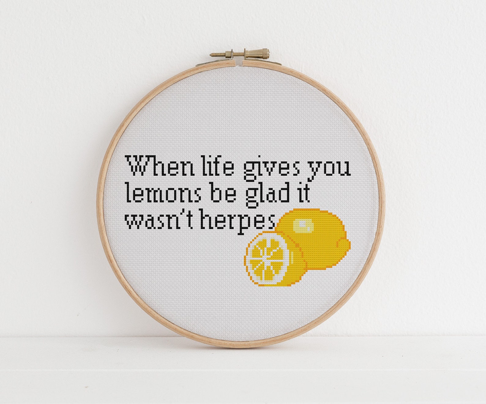 When Life Give You Lemons Be Glad It Wasnt Herpes Cross Etsy