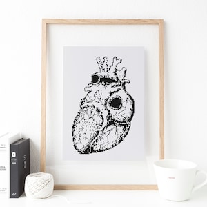 Anatomical Heart cross stitch pattern counted x stitch Anatomy