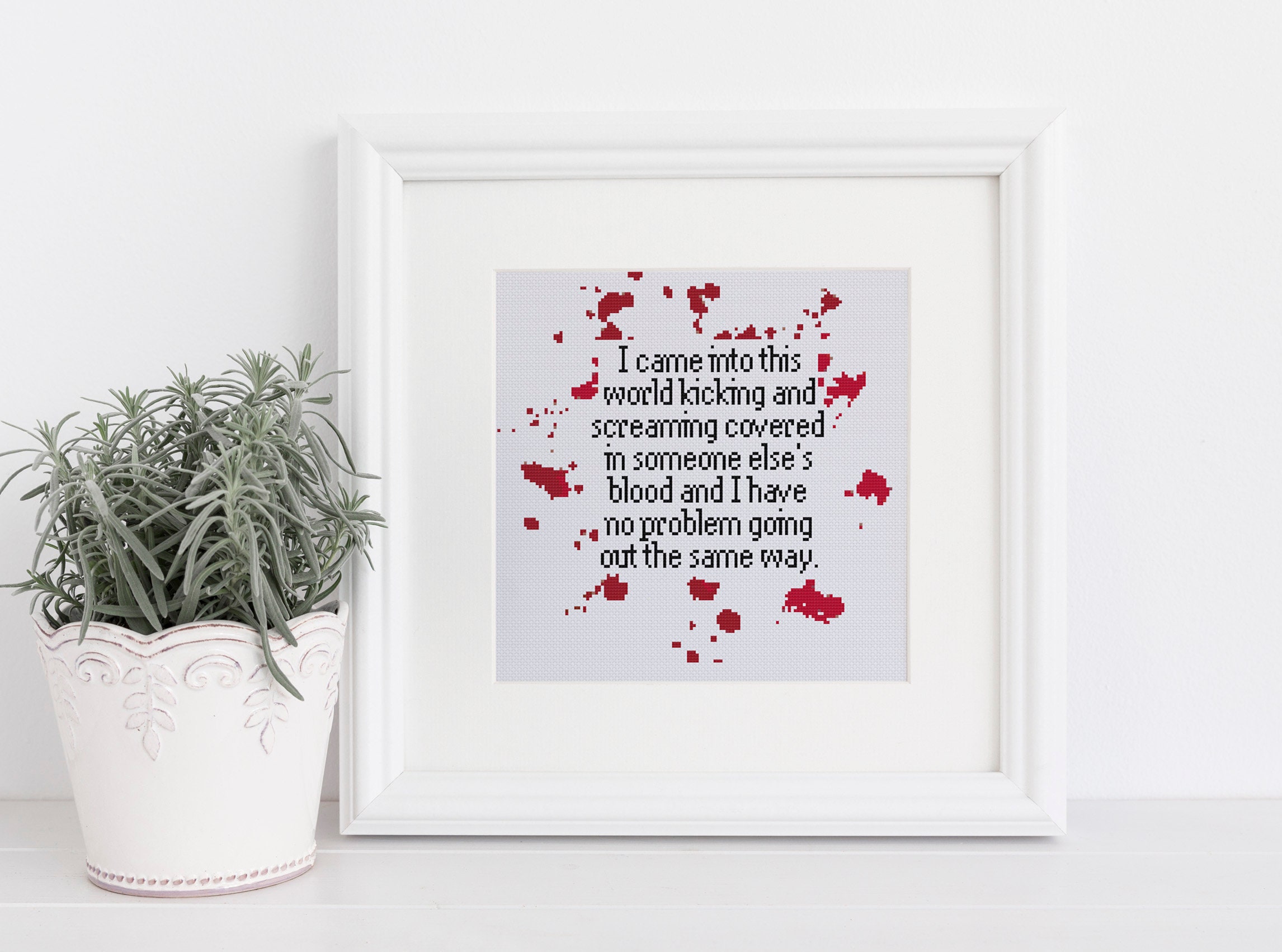 Buy I Came Into the World Kicking a Screaming Funny Sarcastic Cross Counted  Stitch Xstitch Pattern Online in India - Etsy, image size:2292x1702