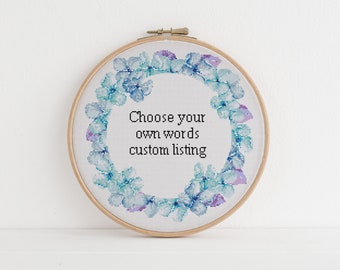 Digitally Delivered Custom cross stitch pattern 52 Choose your own words, sarcasm Lyrics funny cross stitch xstitch pattern