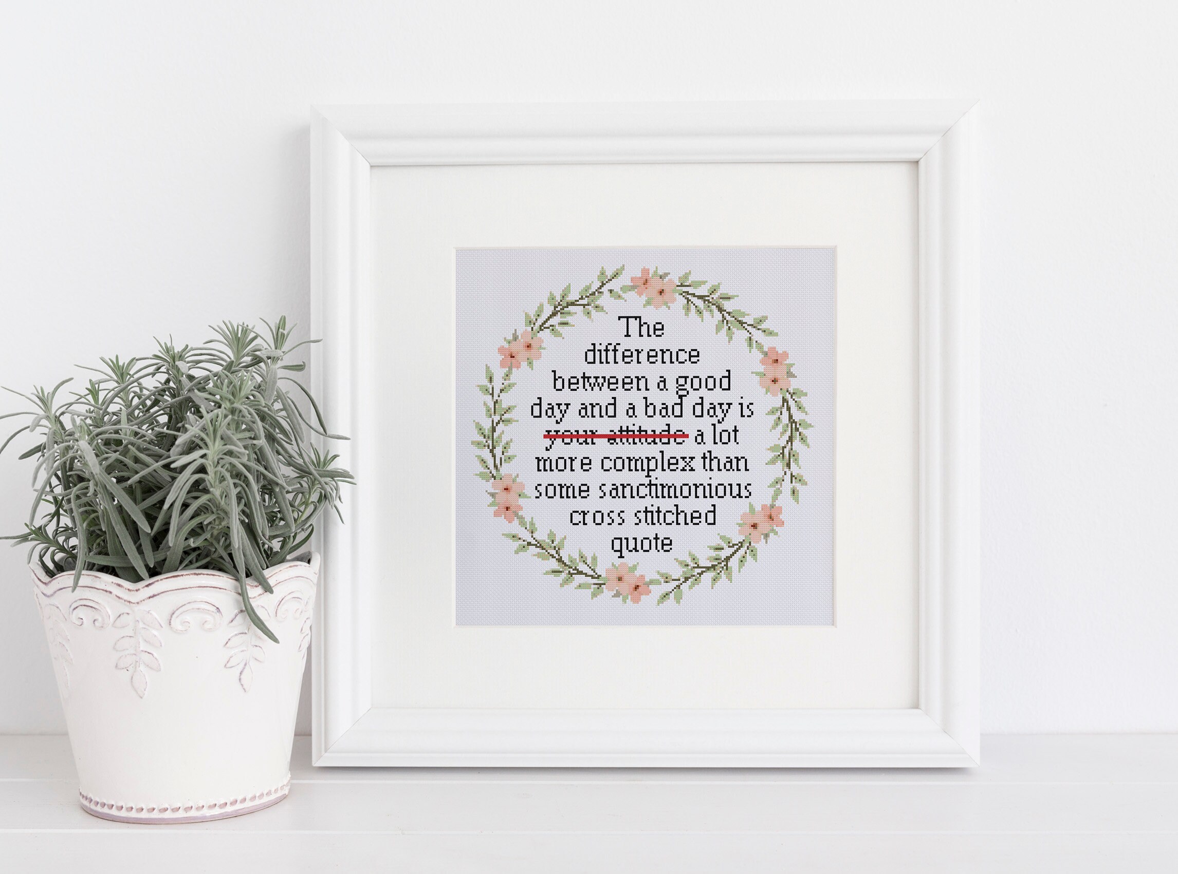 The Difference Between a Good Day and a Bad Day Xstitch Cross - Etsy UK