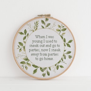 When I was young I used to sneak out and go to parties xstitch cross stitch pattern pdf download