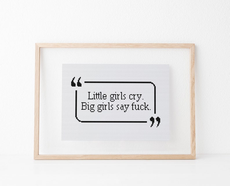 Little girls cry. Big girls say fuck xstitch cross stitch pattern pdf download image 2