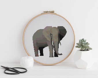 Elephant Polygonal geometric cross stitch pattern  PDF