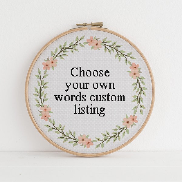 Digitally Delivered Custom cross stitch pattern 4 Choose your own words, sarcasm Lyrics funny cross stitch xstitch pattern