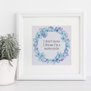 I dont snore I dream I&#39;m a motorcycle pdf cross stitch pattern