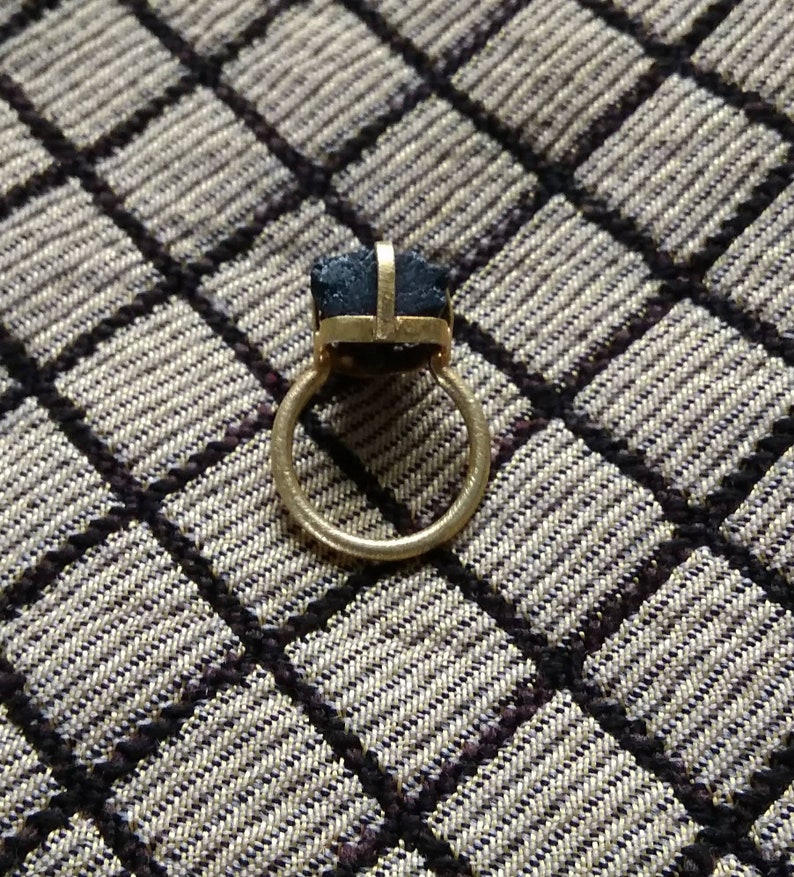 Stacking Ring Brass Ring Women Ring Designer Ring Gold Plated Ring Prong Set Ring Gemstone Ring Black Tourmaline Ring